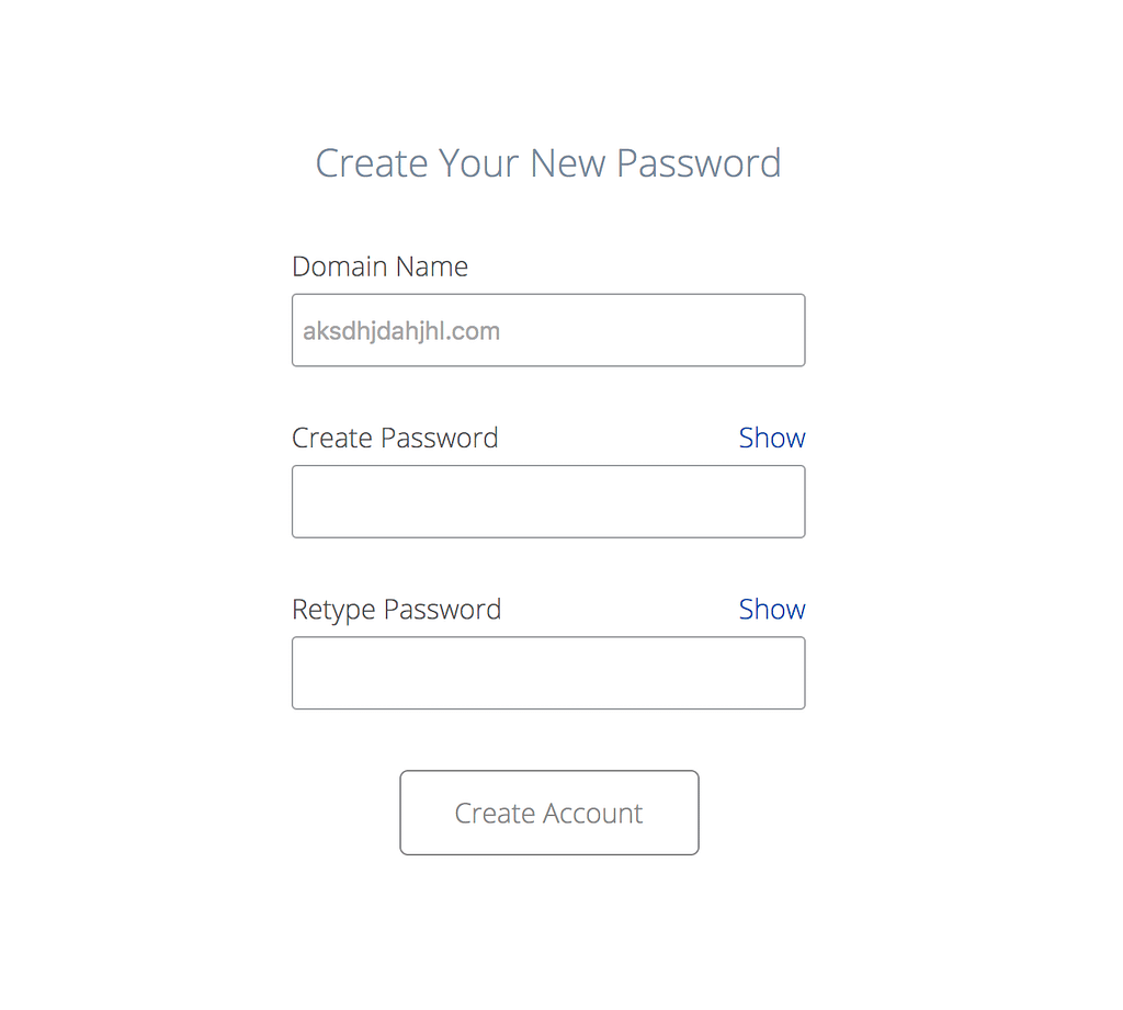 Creating your password for your WordPress blog on bluehost.