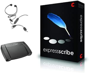 Express Scribe Pro Transcription Kit with USB Foot Pedal and USB Transcription Headset