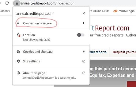 Free credit report website secure